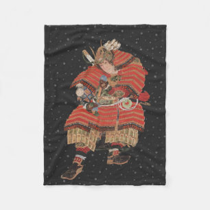Samurai Krieger Vintage Japanische Kunst Fleecedecke