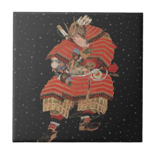 Samurai Krieger Vintage Japanische Kunst Fliese