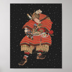 Samurai Krieger Vintage Japanische Kunst Poster
