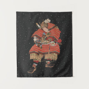Samurai-Krieger Vintage japanische Kunst Wandteppich