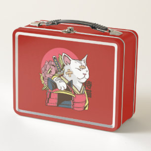 Samurai-Kriegerkatze Metall Brotdose