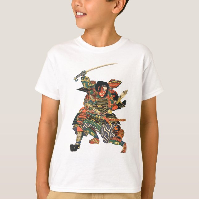 Samurai-Kriegers-Kämpfen T-Shirt (Vorderseite)
