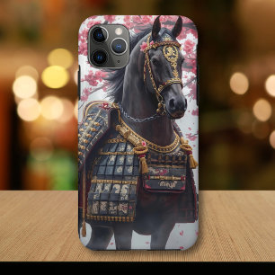 Samurai-Kriegspferd mit Kirschblüten Case-Mate iPhone Hülle