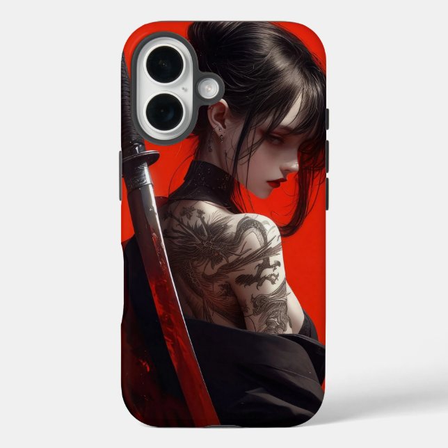 Samurai-Mädchen  Case-Mate iPhone Hülle (Rückseite)