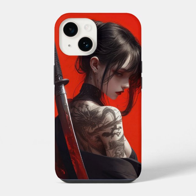 Samurai-Mädchen  iPhone Hülle (Rückseite)