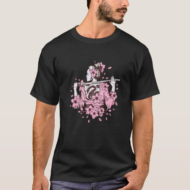 Samurai Mädchen und japanisches Samurai Mädchen mi T-Shirt (Vorderseite)