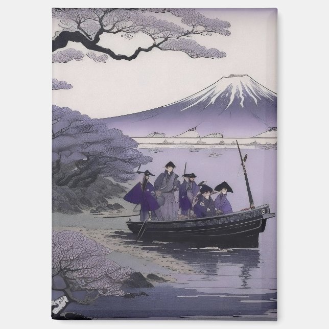 Samurai-Magnet Mount Fuji Japanische Kunst Magnet (Vorderseite)