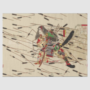 SAMURAI MASATSURA BEKÄMPFT SICH IN DER ARROWS-DUSC SEIDENPAPIER