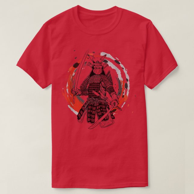 Samurai Mask Shirt Samurai Schwerter Bushido Samur (Design vorne)