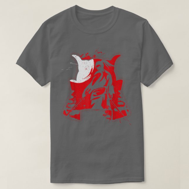 Samurai Mask Shirt Samurai Schwerter Bushido Samur (Design vorne)