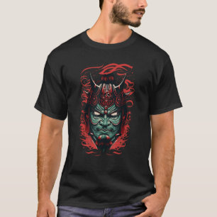 Samurai Mask Traditionelles japanisches Kriegersch T-Shirt