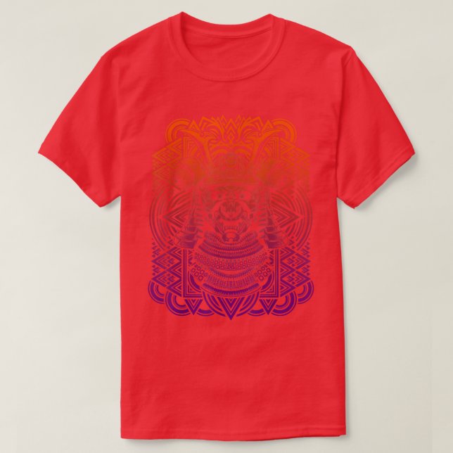 Samurai Maske beschädigte Tätowierdesign T-Shirt (Design vorne)