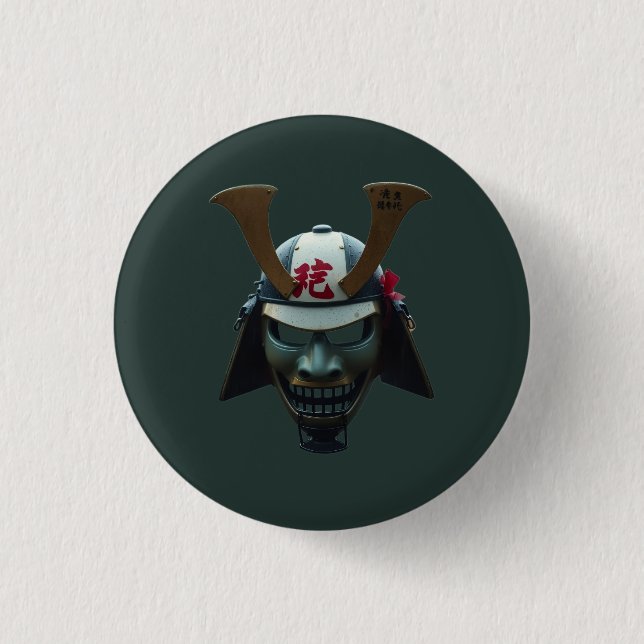 Samurai-Maske Button (Vorderseite)