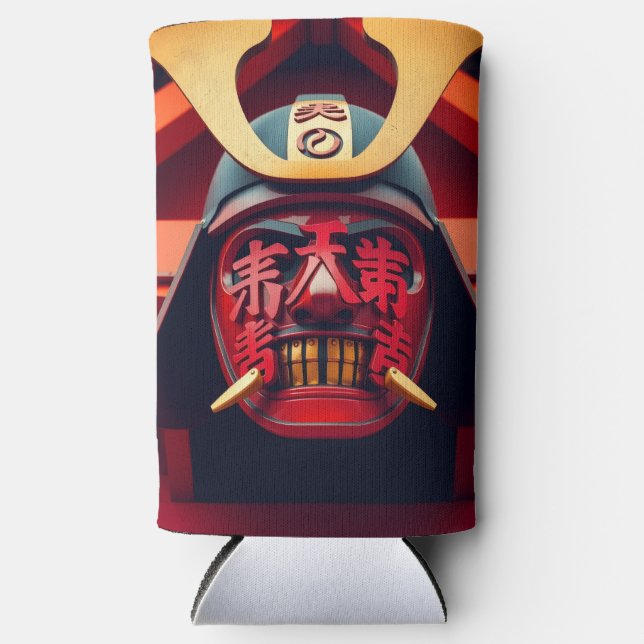 Samurai-Maske Selters Dosenkühler (Vorderseite)