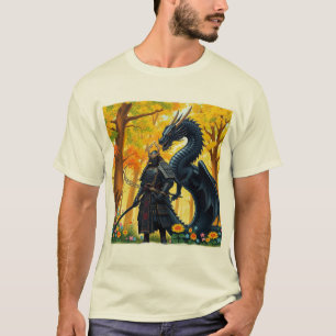 Samurai mit Dragon   T-Shirt