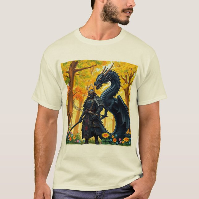 Samurai mit Dragon | T-Shirt (Vorderseite)