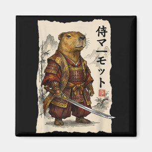 Samurai-Murmeltier japanische Kunst Krieger Tierli Magnet