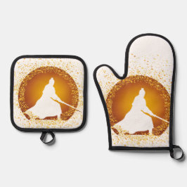 Samurai Ofenhandschuh & Topflappen-Set