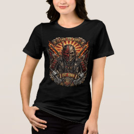 Samurai Oni Biker Girl, Live To Ride Est 1969 Tri-Blend Shirt