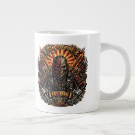 Samurai Oni Biker, Live To Ride Est 1969 Route 66 Jumbo-Tasse