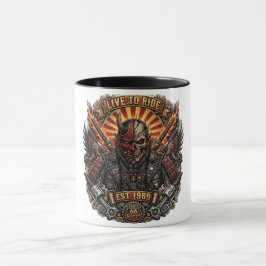 Samurai Oni Biker, Live To Ride Est 1969 Route 66 Tasse