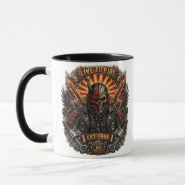 Samurai Oni Biker, Live To Ride Est 1969 Route 66 Tasse