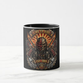 Samurai-Oni-Biker, Live To Ride Est 1969 Route 66 Tasse