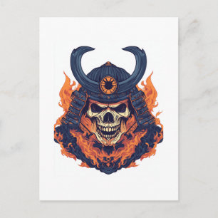 Samurai-Oni-Schädel Postkarte