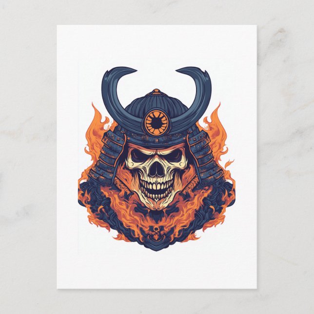 Samurai-Oni-Schädel Postkarte (Vorderseite)