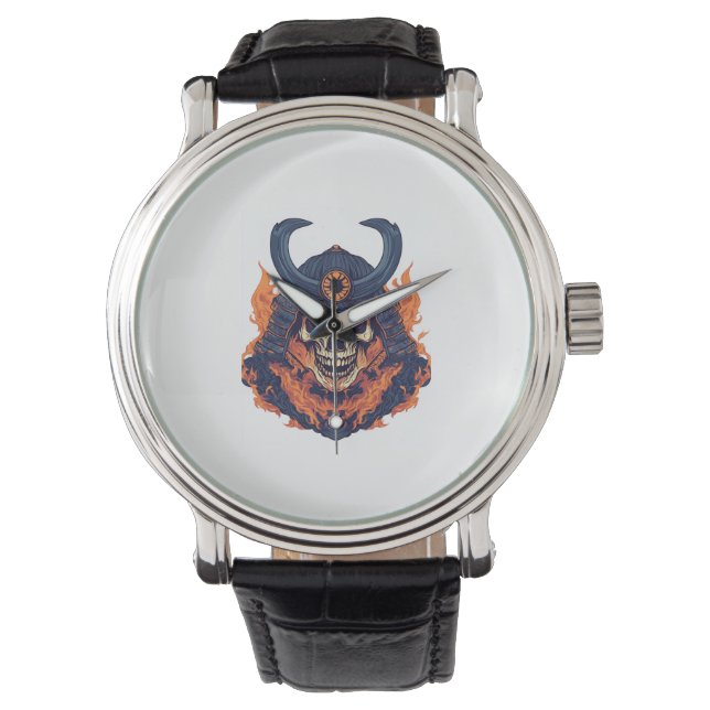 Samurai Oni Skull Armbanduhr (Vorderseite)