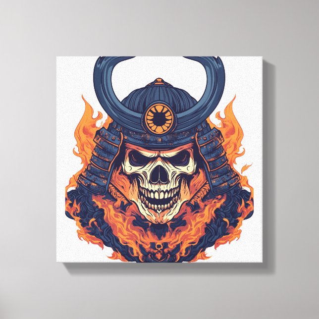 Samurai Oni Skull Leinwanddruck (Vorderseite)