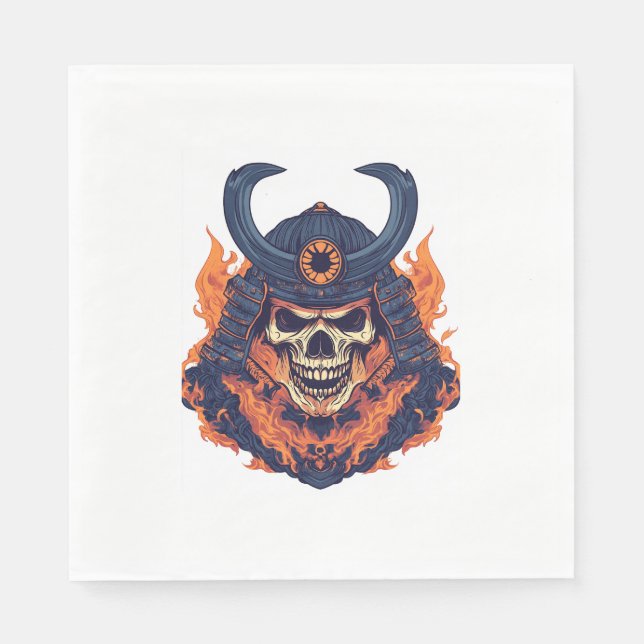 Samurai Oni Skull Serviette (Vorderseite)
