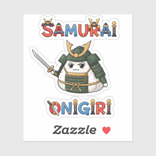 Samurai Onigiri Sticker (Blatt)