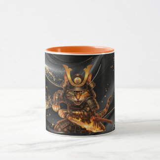 Samurai Orange Cat Warrior - Combo Coffee Mug Tasse