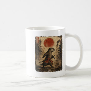 Samurai Otter Japanische Vintage Lustige Geschenke Kaffeetasse