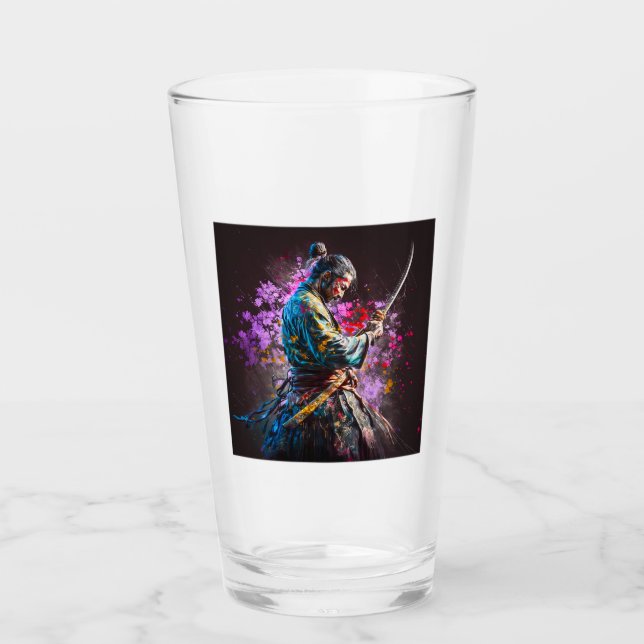 Samurai Painting Glass Tumbler (Vorderseite)