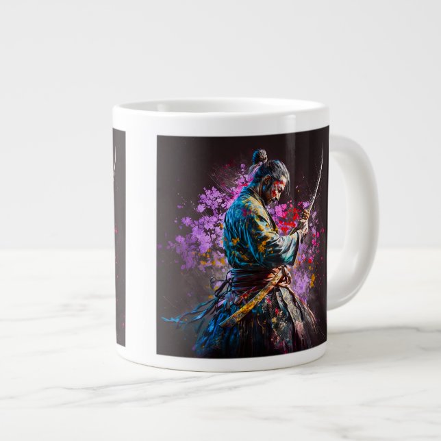 Samurai Painting Jumbo Tasse (Vorderseite Rechts)