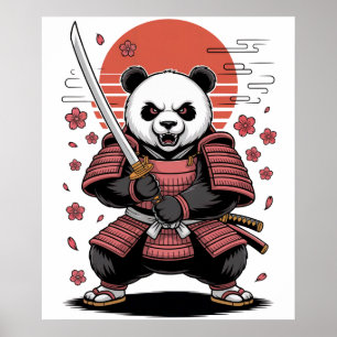 Samurai-Panda-Bär-Poster Poster