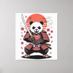 Samurai-Panda-Bärengestaltete Leinwanddruck