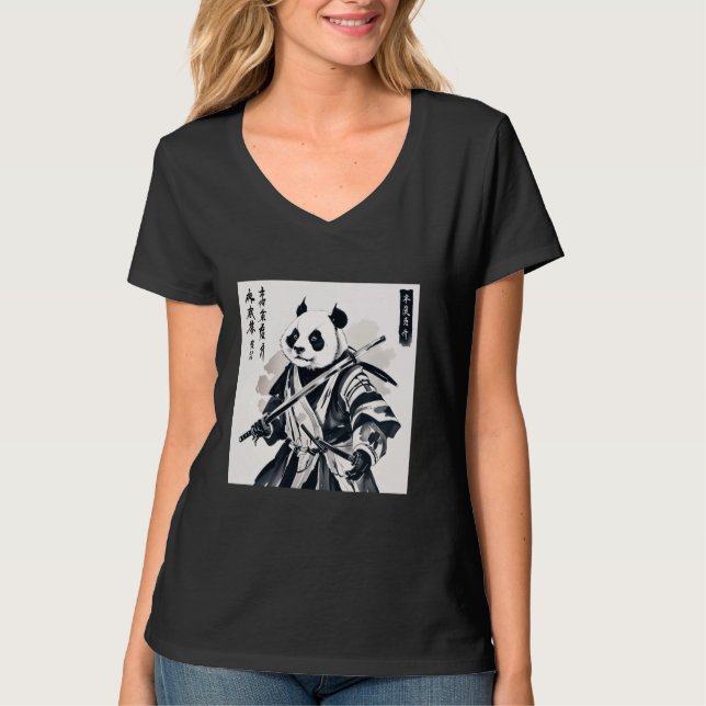 Samurai panda Grafik Warrior Art Tee Japaner (Vorderseite)