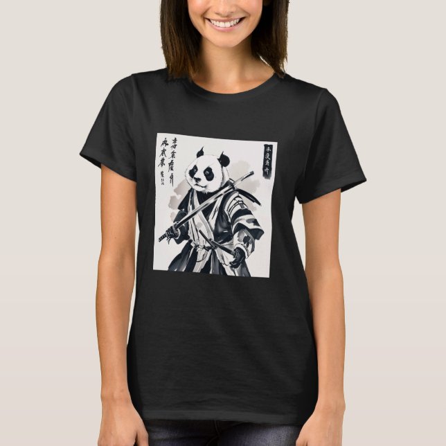 Samurai panda Grafik Warrior Art Tee Japaner (Vorderseite)