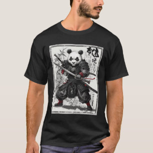 Samurai Panda Grafik Warrior Japanisch Anime Ukiyo T-Shirt