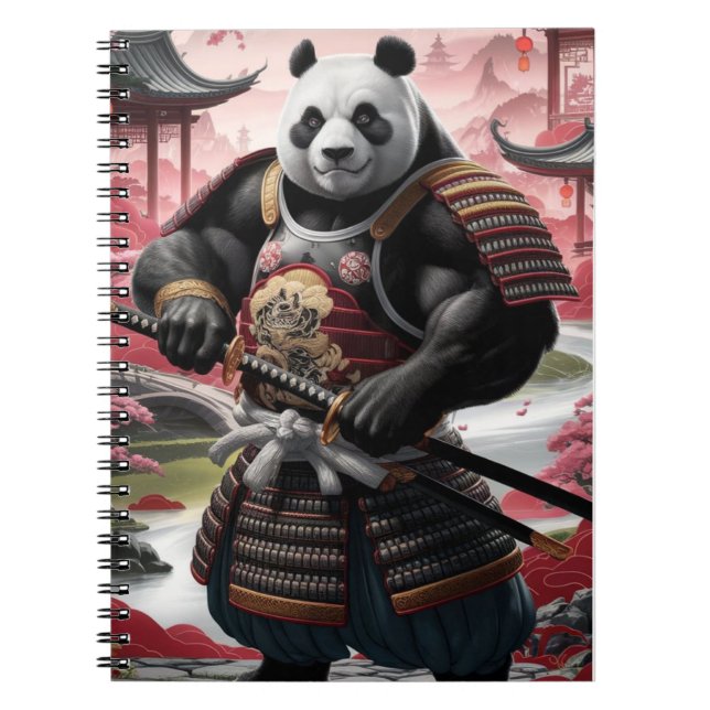 Samurai Panda in der traditionellen chinesischen L Notizblock (Vorderseite)