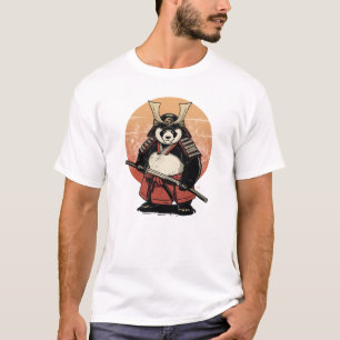 Samurai-Panda-Krieger - Vintage Retro Sonnenunterg T-Shirt