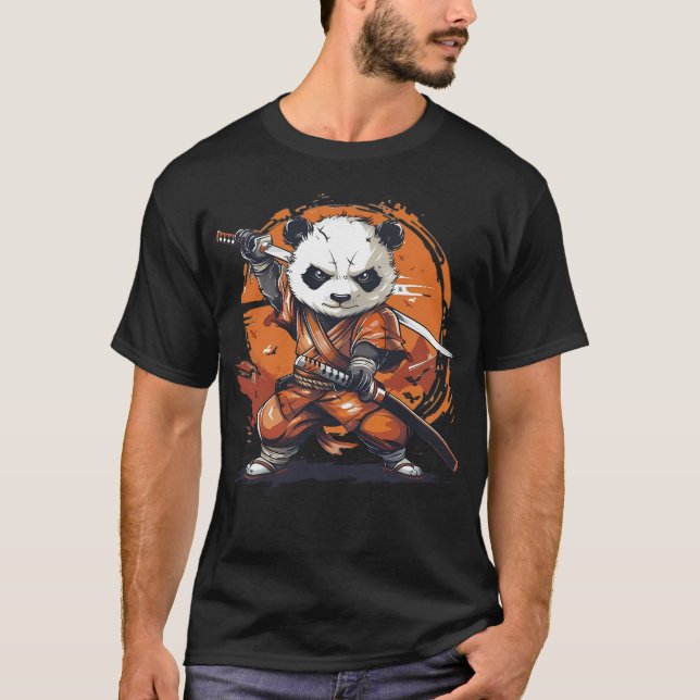 Samurai Panda: Kriegergeist T-Shirt (Vorderseite)