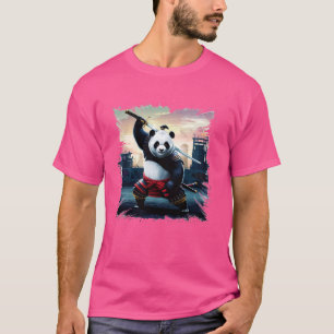 Samurai Panda Vintager japanischer Krieger T-Shirt