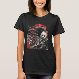 Samurai Panda Zeichnend japanische Kunst Japanisch T-Shirt