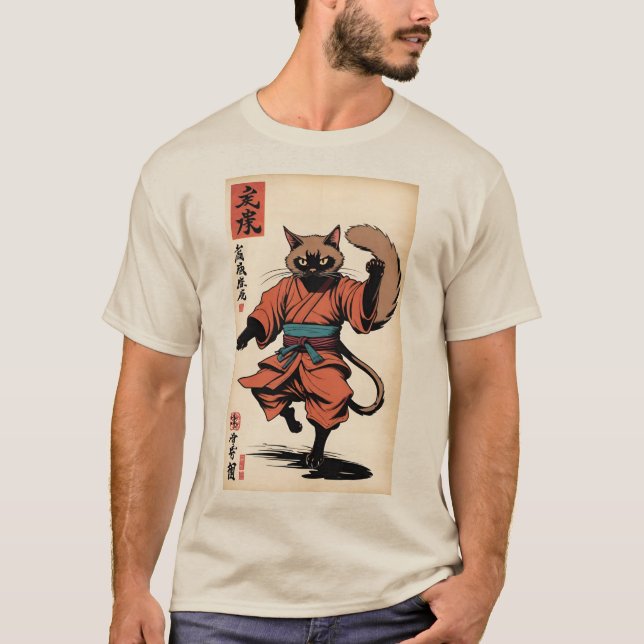 Samurai Paws: Der rote Ronin T-Shirt (Vorderseite)