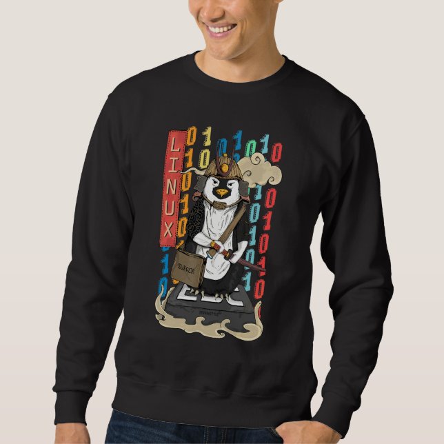 Samurai Pinguin  Ein Linux Pinguin Sweatshirt (Vorderseite)