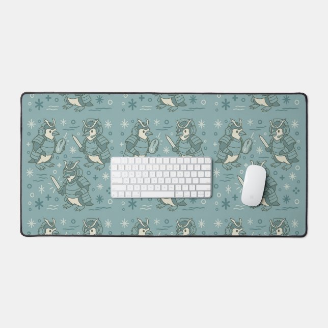 Samurai Pinguin mit Gaming-Maus  Schreibtischunterlage (Tastatur & Maus)